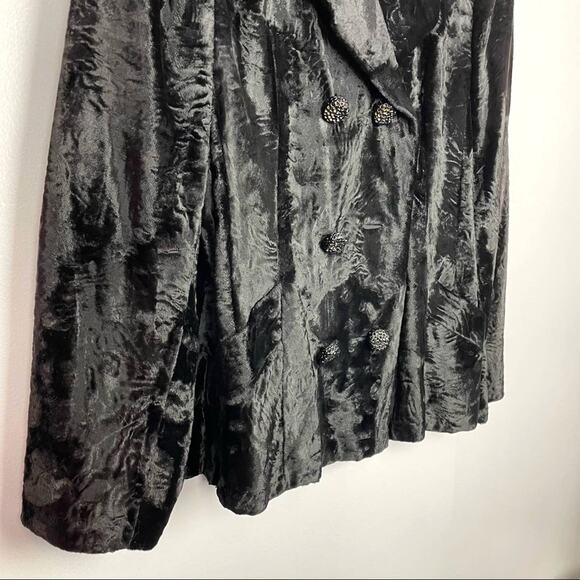 Vintage Black Faux Fur Jacket Rhinestone Buttons Borella Fur - Picture 4 of 12